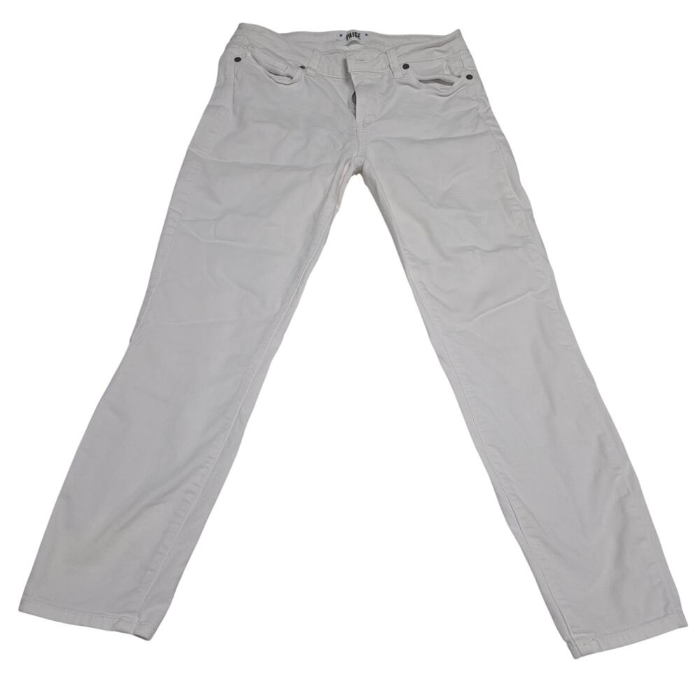 PAIGE Verdugo Crop Jeans Womens 28 White Skinny Stretch Denim Ankle